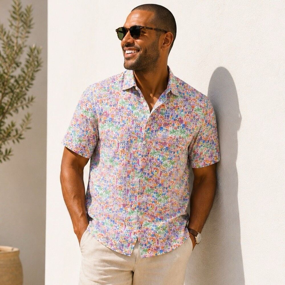 Tommy Bahama Bahama Coast Amalfi Views IslandZone Shirt Men’s XL Multicolor